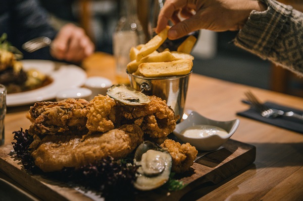 Pub-style seafood basket at Reflections Cafe & Restaurant